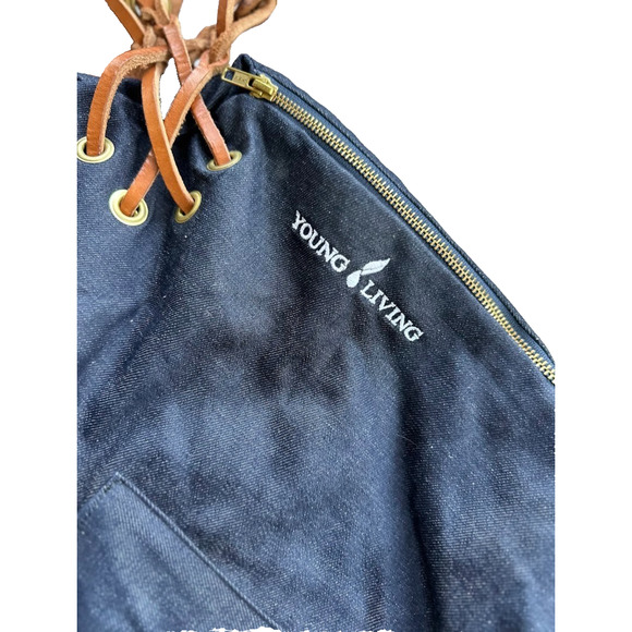 Maui HI Treehouse Designs Mauna Backpack Sling Denim Leather Young Living Zipper main image 4